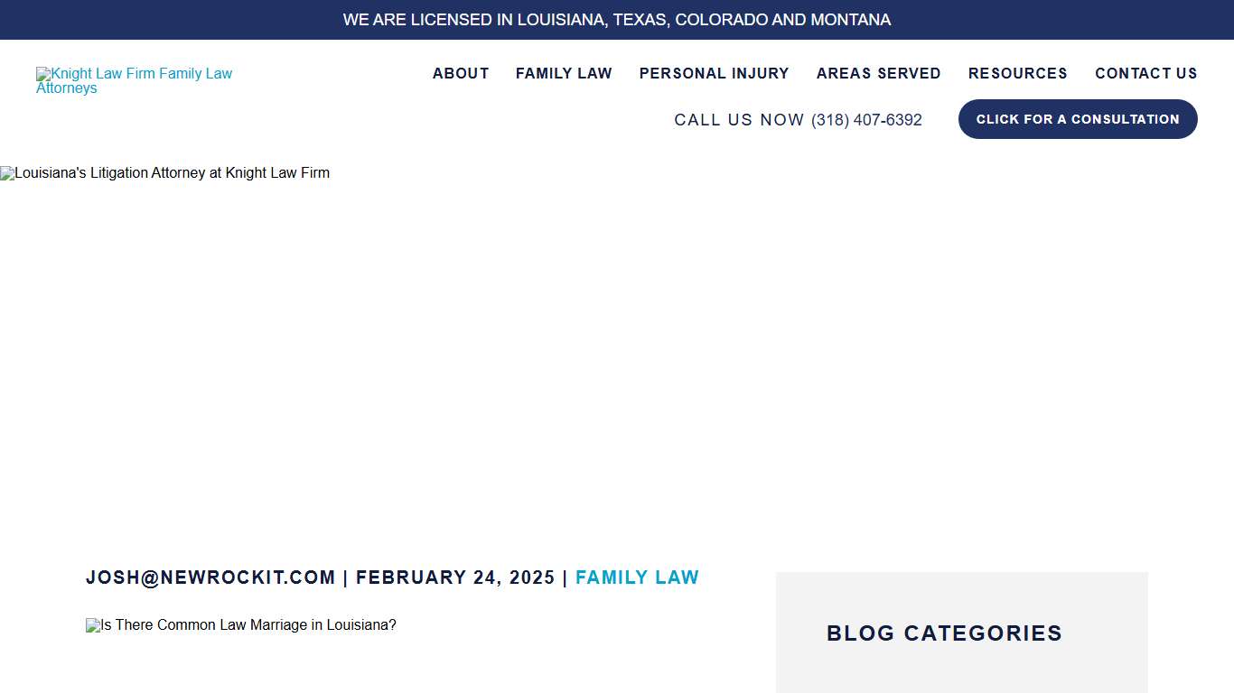 Is There Common Law Marriage in Louisiana? - Knight Law Firm