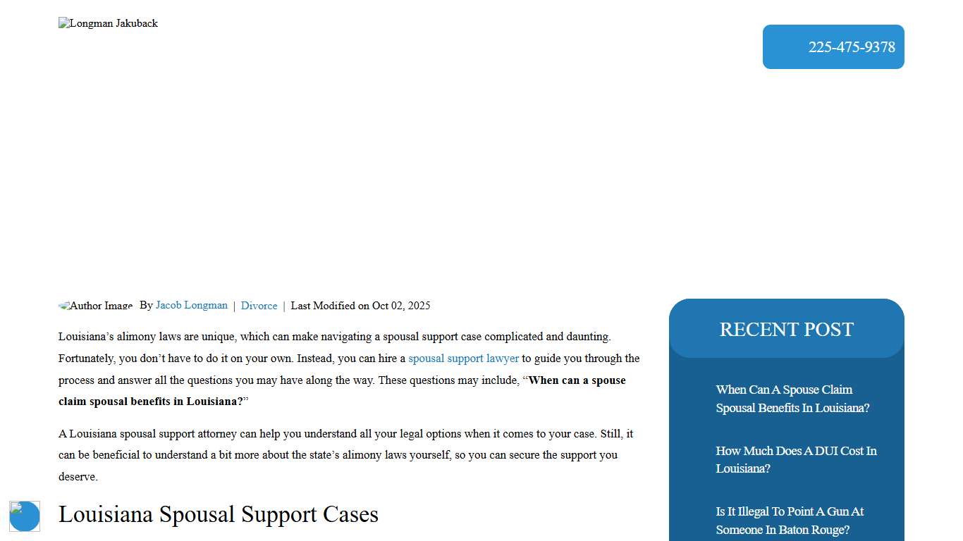 When Can a Spouse Claim Spousal Benefits in Louisiana? (2026)